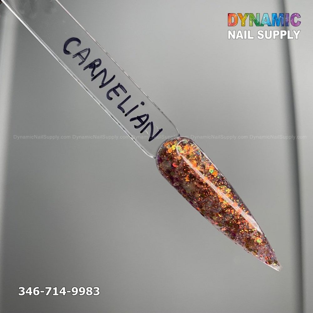 Carnelian glitter acrylic powder jar - 2